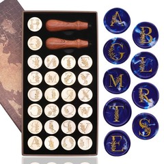 SWANGSA Initial Alphabet Wax Seal Stamp Kit, Vintage Botanical Leaves 26 Lett…