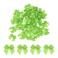 50Pcs Mini Ribbon Bow 1 inch Mini Fabric Satin Ribbon Flower Bows Fruit Green