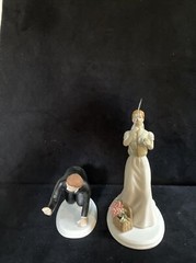 Weddingstar Caucasian Bride Fishing for Groom Cake Topper (Bride & Groom)
