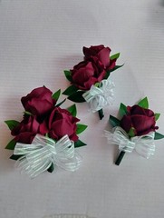 Hand Made pin on Corsage and boutonniere Set