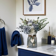 Fake Flowers in Vase,Faux Flowers in Vase,Table Centerpieces for Dining Blue