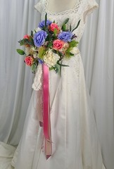 Bright Victorian Garden Boho Faux Silk Wedding Bouquet