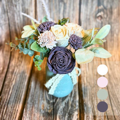 Sola Wood Lavender Wedding Floral Table Centerpieces Set of 3 Mason Jar Decor