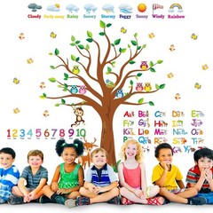 Pajean 4 Sheets Alphabet & Number Wall Decals for Kids Numbers Learning Child…