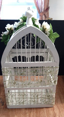 White Bird Cage Wedding Shower Party Card Holder – Ring Pillow -Book for Ideas