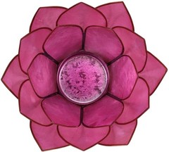 Ebros Seashells Lotus Flower Votive Tea Light Candle Holder 4.25″D (Coral Pink)