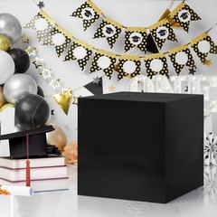 Black Card Box Holder With Slot 10 Inch Wedding Graduation Gift Money Envelope