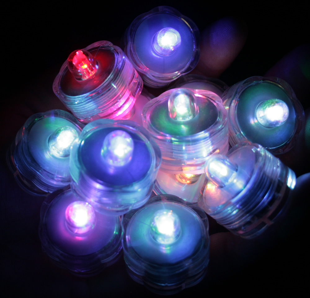 Multi-Color Changing LED very bright tealights, 10 – Candles Battery operated