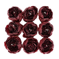10 BURGUNDY 3″ Faux SILK PEONY FLOWER Heads Wedding Party Events Decorations