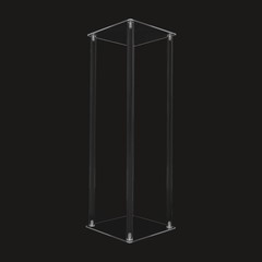 10Pcs Acrylic Clear Vase, 7.9×7.9×23.6In Rectangular Flower Display Stand,
