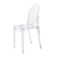 4 Clear Stackable Transparent Acrylic Banquet Chairs Oval Back Party Decorations