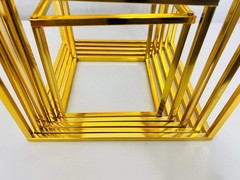 Gold Cube Dessert Table Stands | 5-Piece Cake Display Risers