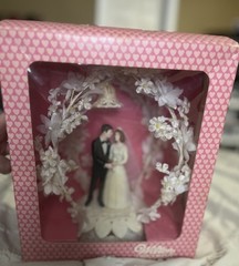 Vintage 1950’s Wilton Wedding Ornament Bride Groom Floral Arch Original Box Rare