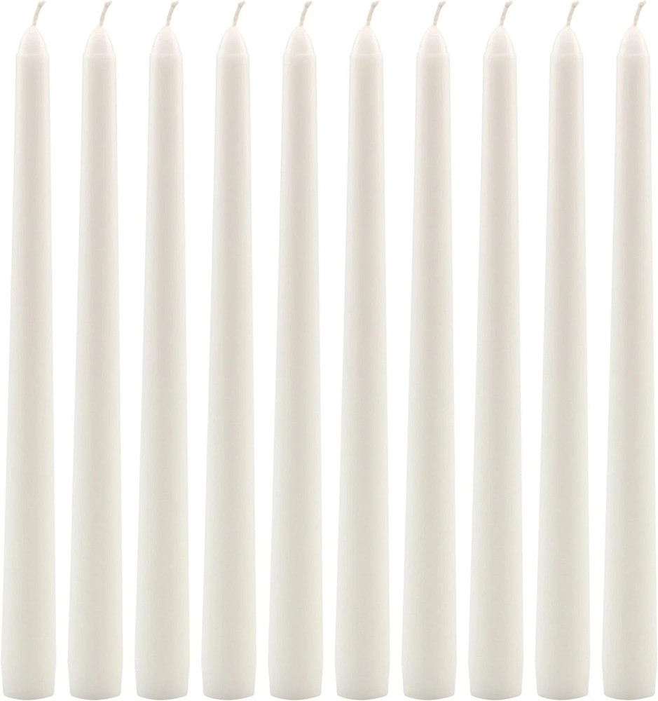 Stonebriar Tall 10″ White Unscented Dripless 10 Count Taper 10-Pack,