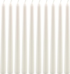 Stonebriar Tall 10″ White Unscented Dripless 10 Count Taper 10-Pack,