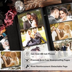 Lanpn Wedding Photo Album 4×6 300 Pocket 4×6/300 Photos, OUR WEDDING – White