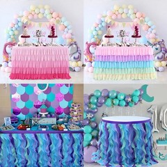 Table Skirts for Rectangle Table Decors Table Skirting Cover Baby Shower Wedding