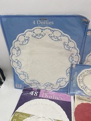 Huge Lot Lace Paper Doilies Lg Med Small Red white Oval Round Square Party Craft