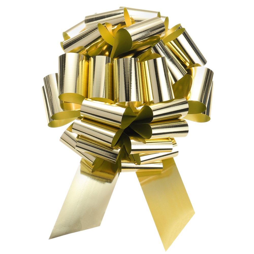 18 Inch Extra Giant Large Pull Bow Christmas Metallic Ribbon Gold