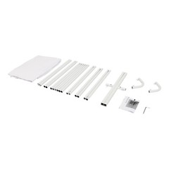 Wedding Arch Backdrop Stand Square Balloon Metal Frame w/White Cloth Cover