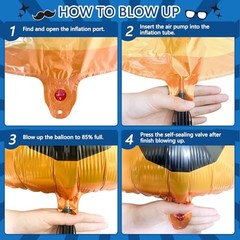 14 Pcs Fathers Day Balloons 39 Inch Best Dad Bowtie Necktie Happy Father’s Day