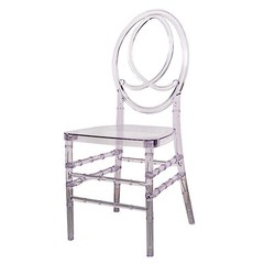 CLEAR Stackable Transparent Acrylic Chiavari CHAIR Armless Oval Back Party Event