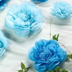 12 pack 7″ 9″ 11″ Periwinkle and Turquoise Tissue Paper Peony Flowers Backdrop