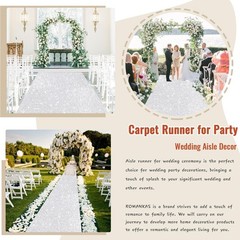 Sparkle Aisle Runners Silver Paillette Aisle Runner 4FTx15FT Sequins Fabric A…