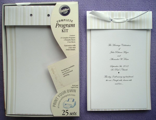 25 Wilton DIY Simple Yet Elegant White Pearl Bridal Wedding Programs