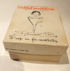 Vintage 1953 Complete Box Set of 20 STUDIO FIVE Cocktail Invitations & Envelopes