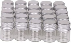 MaxMau 100 Sets Small Glass Bottles with Aluminum Cap Screw Top Lids