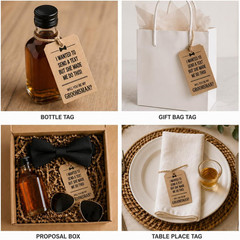 Groomsmen Proposal Gift Hang Tags Set of 10 | 8 Will You Be My Groomsman + 2 Wil