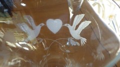 Wedding toasting flutes heart and dove design 2 8 oz tall elegant stem champange