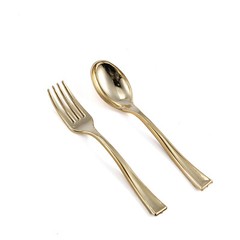 4″ long Gold Dessert Spoons Wedding Dinner Party Events Disposable Tableware