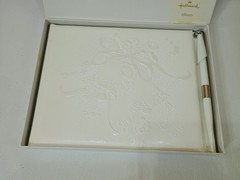 Hallmark White & Ivory Bells Wedding Guestbook Album with Pen in box New/Unused