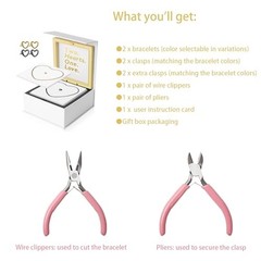 Permanent Couples Bracelet Kit – Locking Heart Clasp DIY Bracelet Gold + Black