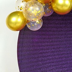 PURPLE 7.5 ft Metallic Spandex STAND COVER Wedding Decorations Party Events