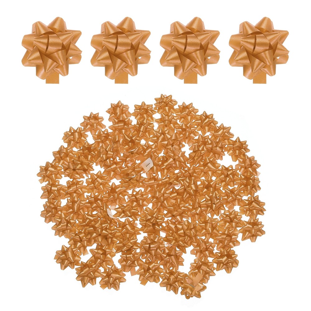 90pcs 1 1/4″ Mini Star Gift Bows Christmas Bows for Gift Wrapping, Yellow