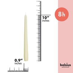 Bolsius 20 Count Unscented 10 Inch Ivory Household – 8 Hours –