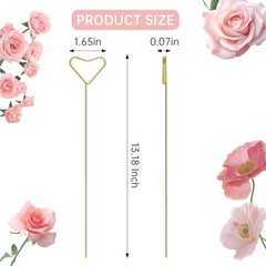 40 Packs Floral Card Holder Picks – Metal Gift Card Holder Sticks for Bouquet…