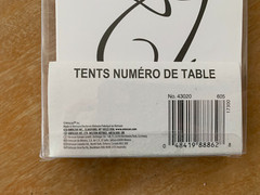 Amscan Table Number Tent Cards 1-12 4in x 5in Cardstock NEW