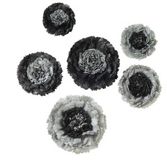 6 pack 12″ 16″ 20″ Charcoal Grey Tissue Paper Carnation Flowers Backdrop