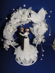 New Wilton Orchid Cascade Wedding Cake Top, black coat # 117-7334