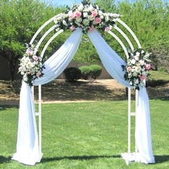 8.5FT Free Standing Arch Flower Stand 3 Poles Moon Door Archway Backdrop Decor