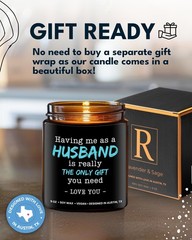 Wife Candle, Unique Funny Gift from Husband, Thoughtful 9 ounce, Black