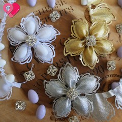 Flower Petal Pull Bow Ribbon Pouch Jordan Almond Holder Baby Wedding Party Favor