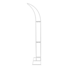 2 Pcs White Curved Wedding Arch Backdrop Stand Steel Tube