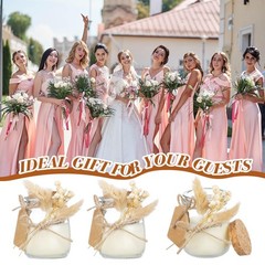 MTLEE 50 Sets Wedding Candle Favors for Guests Gifts Glass Candle Jars Bulk