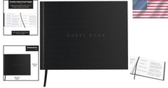 Stylish Guest Book in Black – Perfect for Weddings, Funerals & Vacation Homes