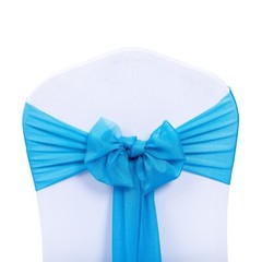 50 Chiffon Chair Sashes 7.5″ Wider Fuller Bows Wedding Party Multiuse Decoration